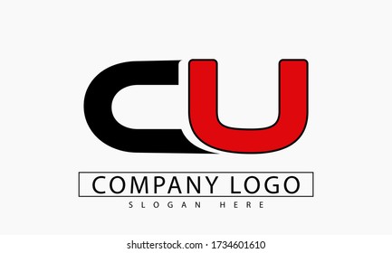 CU Initial letter logo capital concept. cu logo