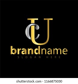 CU Initial letter logo icon vector