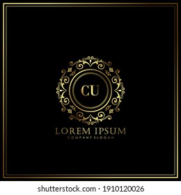 Plantilla de logotipo de lujo de carta inicial CU en arte vectorial para restaurante, Royalty, Boutique, Cafe, Hotel, Heraldic, Joyería, Moda y otras ilustraciones vectoriales.