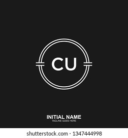 CU Initial logo letter with minimalist concept