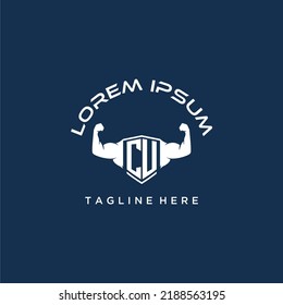 CU initial monogram for fitnes or gym logo with creative style design
