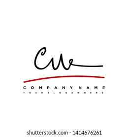 CU initial signature logo. handwriting logo template vector,