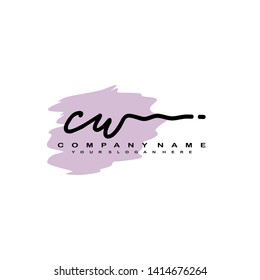 CU initial signature logo. handwriting logo template vector,