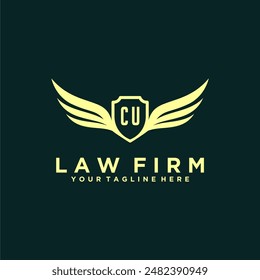 CU initials design modern legal attorney law firm lawyer advocate consultancy business logo vector