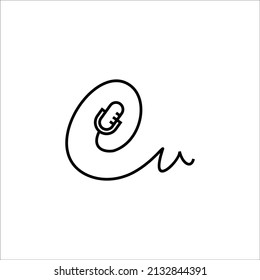 CU initials signature and podcast logo vector