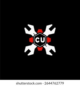 CU Initials Vektor Stok Otomotif Logo Design