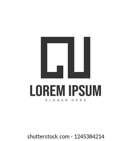 CU Letter logo design. Initial letter logo template design