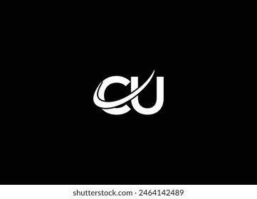 Diseño del logotipo de la letra de CU con logotipo moderno
