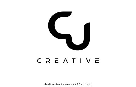 CU Letter Monogram Logo for Modern Creative Brand Identity