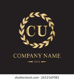 cu logo initial letter luxury royal logo. template symbol. modern golden luxury logo. abstract monogram vector letter mark brand fashion. icon  business monogram boutique font Clothing minimalist.