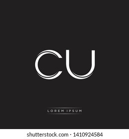 cu Logo Initial Letter Split Lowercase Monogram Logo Black Background EPS 10