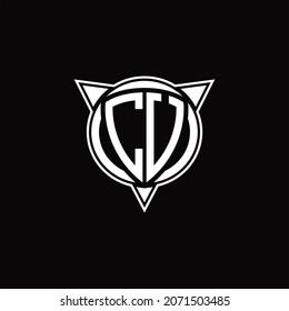 CU Logo monogram isolated with circle shape and three arrow design template