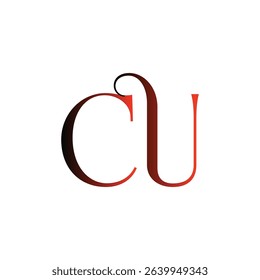 CU modern, minimalist wordmark logo design focusing on clean typography and timeless style, featuring sleek initials that convey professionalism, sophistication, and lasting brand identity.
