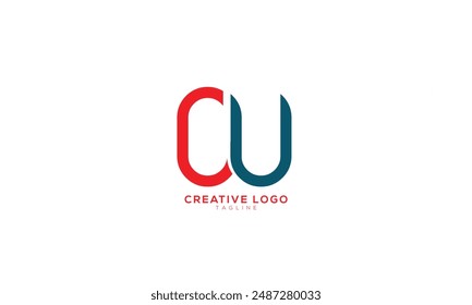 CU OU Abstract initial monogram letter alphabet logo design