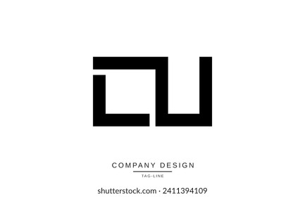 Monograma con el logotipo de las letras abstractas CU, UC