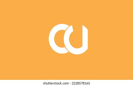 CU UC C U letter creative fonts monogram icon symbol