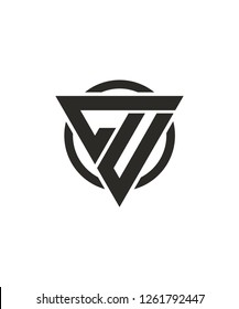 CU UC Super Hero Concept based Triangle Circle Logo Design 