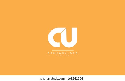 CU UC U C Letter Logo Alphabet Design Template Vector