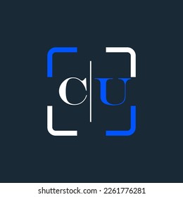 CU Unique abstract geometric vector logo design.