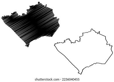 Cuajinicuilapa municipality (Free and Sovereign State of Guerrero, Mexico, United Mexican States) map vector illustration, scribble sketch Cuajinicuilapa map