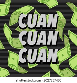 cuan typography for clothing, sticker, poster, or banner , simple edge style or street style typography