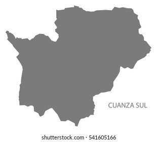 Cuanza Sul Angola Map grey