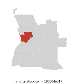 Destacan Cuanza Sul en mapa de Angola Eps 10