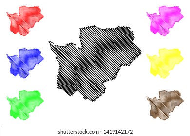 Cuanza Sul Province (Provinces of Angola, Republic of Angola) map vector illustration, scribble sketch Kwanza-Sul map