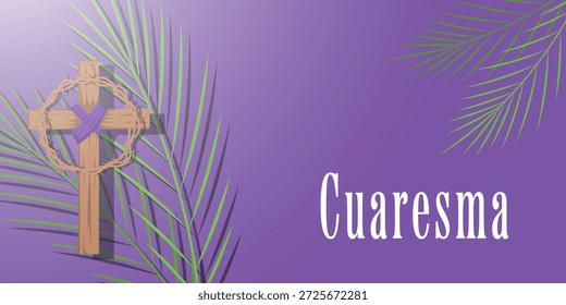 Cuaresma horizontal banner illustration in flat design