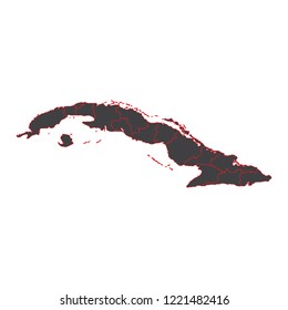 Cuba black map on white background vector