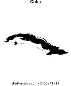 Cuba blank outline map design