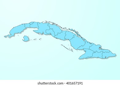 Cuba blue map on degraded background vector