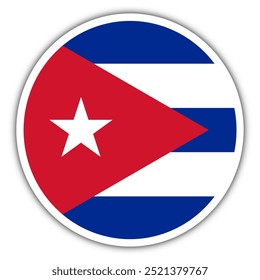 Cuba Button Flag Vector Template Design Illustrator