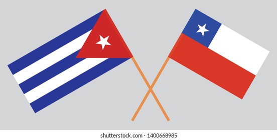 Cuba and Chile. Cuban and Chilean flags