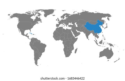 Cuba, China y los países destacan en el mapa mundial. Comercio, transporte, viajes, relaciones políticas.