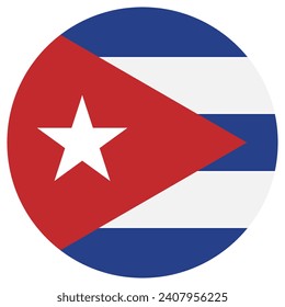 Cuba circle flag. Button flag icon. Standard color. Circle icon flag. Computer illustration. Digital illustration. Vector illustration.
