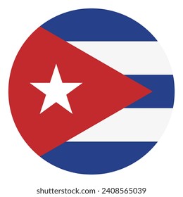 Cuba circle flag. Button flag icon. Standard color. Circle icon flag. Computer illustration. Digital illustration. Vector illustration.