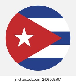 Cuba circle flag. Button flag icon. Standard color. Circle icon flag. Computer illustration. Digital illustration. Vector illustration.