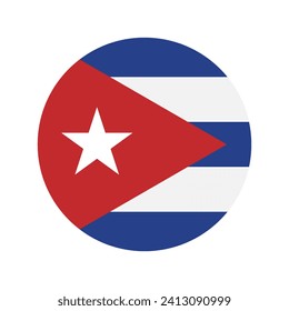 Kuba-Kreisflagge. Button-Flag-Symbol. Standardfarbe. Circle Icon Flag. Computergrafik. Digitale Illustration. Vektorgrafik.