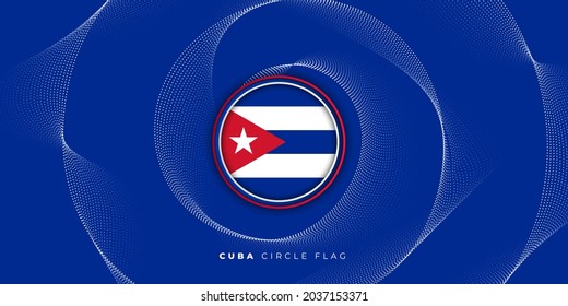 Cuba circle flag vector illustration with spiral effect design. Cuba Independence day design. Good template for Cuba national day or Independence day design.
