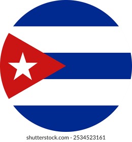Cuba Circle Flag, Circle Flag of Cuba, Vector Images