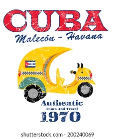 cuba coco taxi vector art