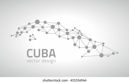 Cuba contour vector map