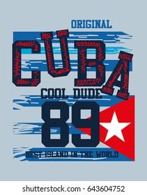 cuba cool dude,t-shirt print poster vector illustration