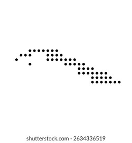 Cuba mapa pontilhado por país. Ilustração em pixel com ponto preto isolada em fundo branco. Mosaico vetorial.