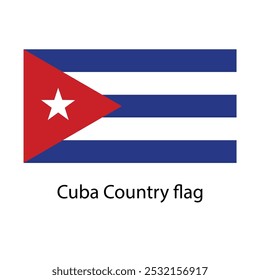 Cuba Country flag hand drawing illustration vector based drawing