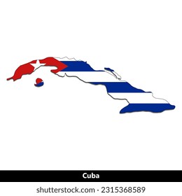 Cuba Country - Flag Map