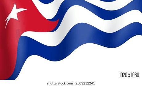 Cuba country flag realistic independence day background. Cuba commonwealth banner in motion waving, fluttering in wind. Festive patriotic HD format template for independence day