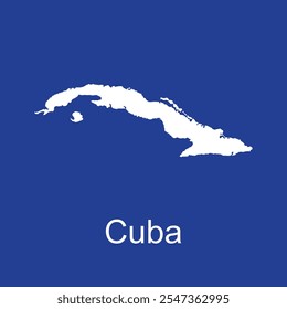 cuba country map icon illustration design