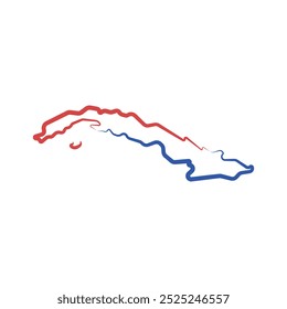 cuba mapa de país linha borda vetor ícone ilustração design